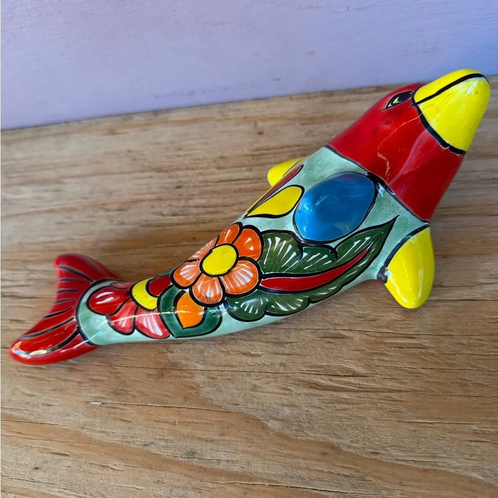 Colorful Talavera Dolphin Wall Décor